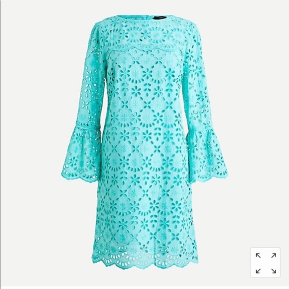 JCrew Bell Sleeve Dress in Embroidered Eyelet - Picture 2 of 5